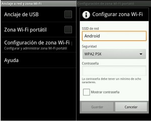 Como compartir tu conexión en Android 2.2 o superior