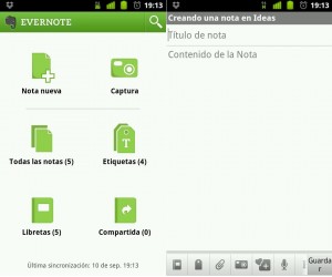 Evernote, app para tomar notas en Android