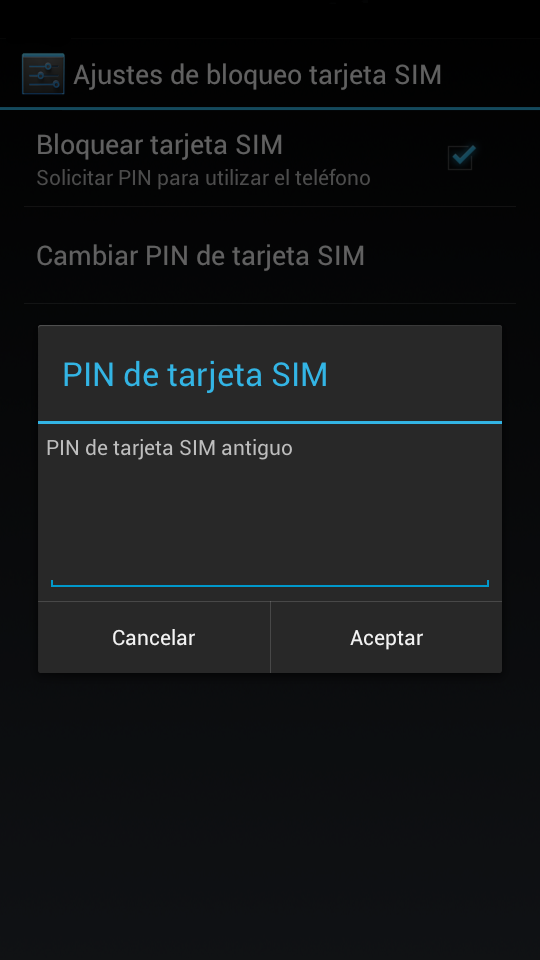 Cambiar el pin de la sim en Android
