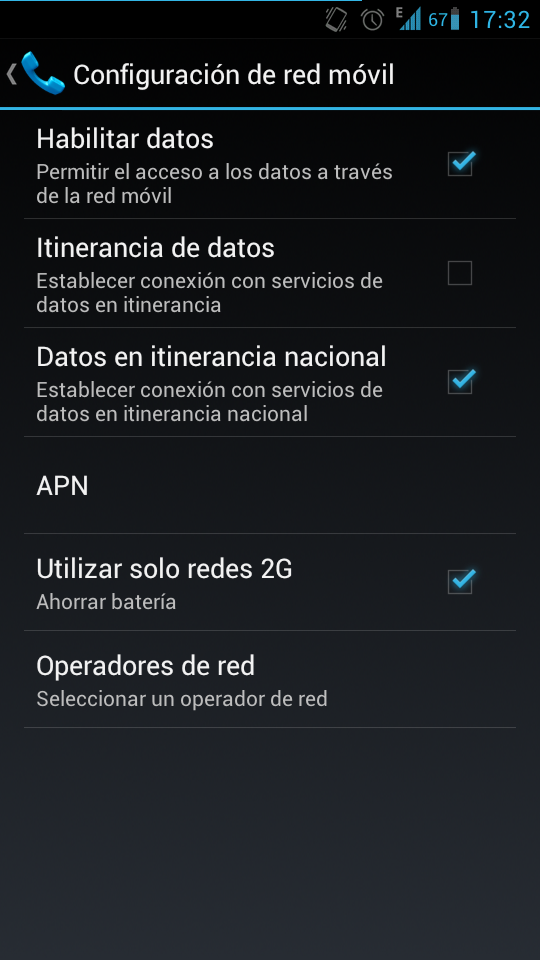 Redes moviles en Android 4.0